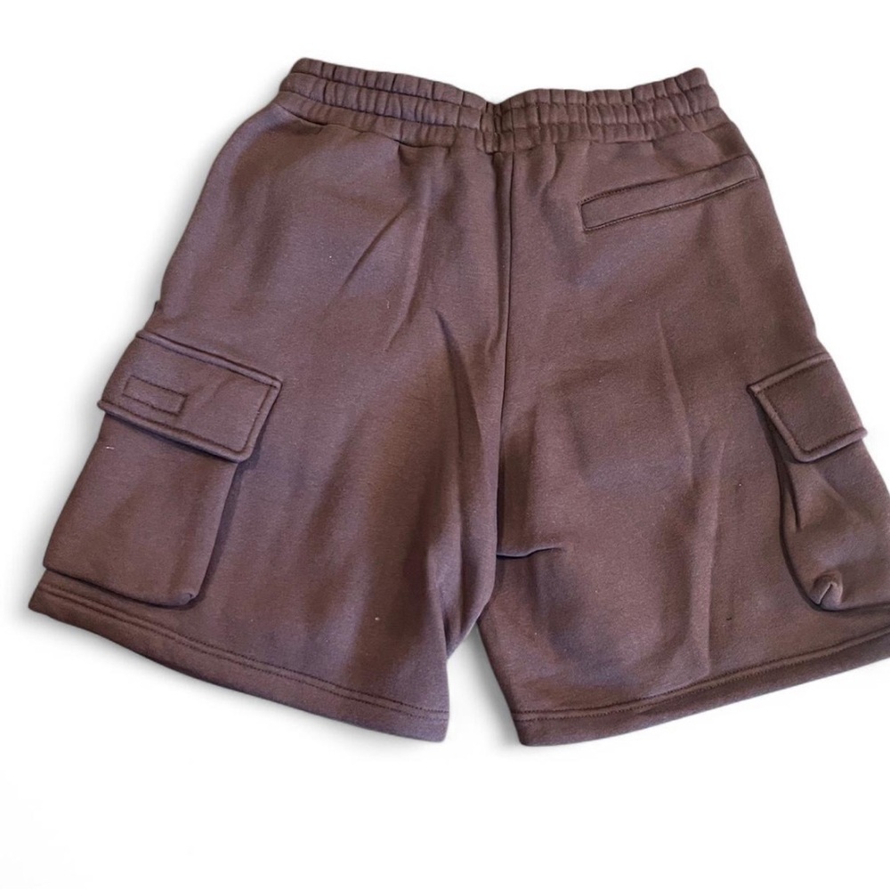 Casual Brown Shorts with Elastic Waist - Picture 3 of 4